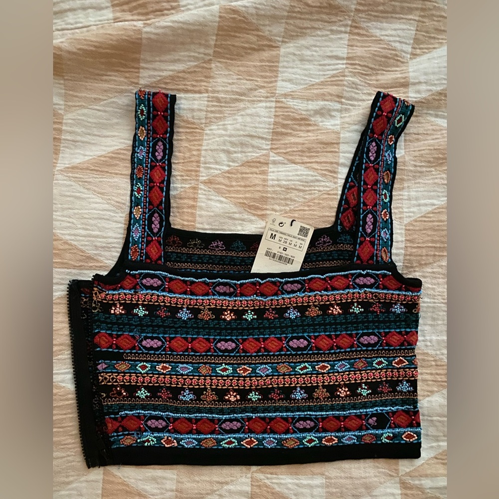 Zara Beaded Crop